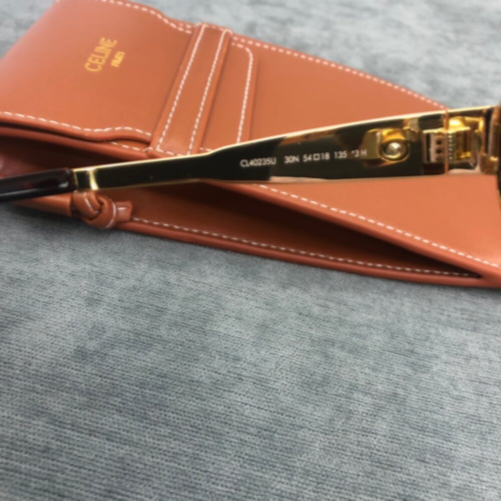 Celine Triomphe Gold Metal Oval Sunglasses - Picture 6 of 6